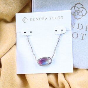 Kendra Scott Elisa Watercolor Illusion Silver Pendant Necklace | NEW